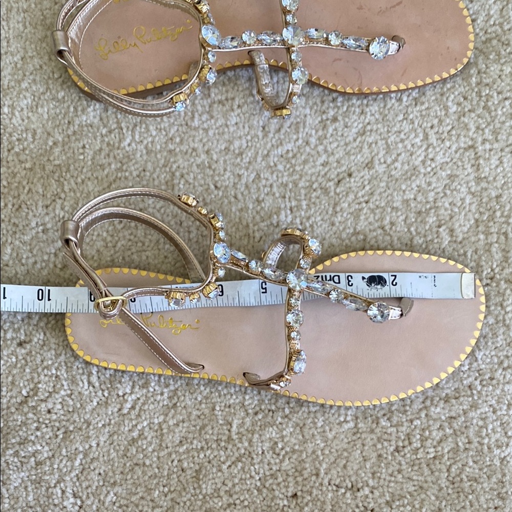 Elegant Lilly Pulitzer gold rhinestone Abbi Sandals, 6.5, NWT - Picture 9 of 13